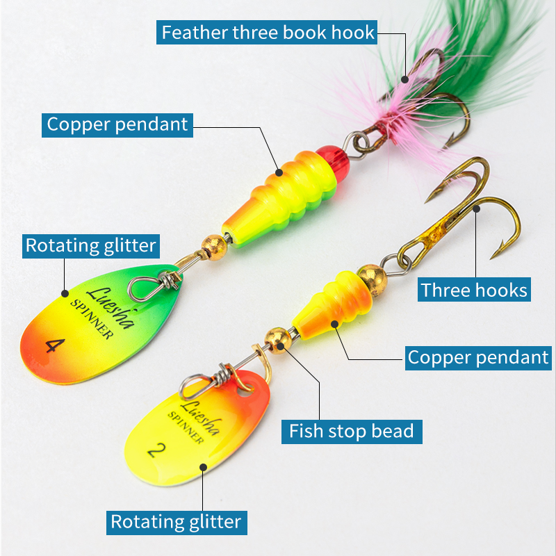 LUSHAZER 5pcs/lot Spinner Bait - Fishing Hook Treble review and price